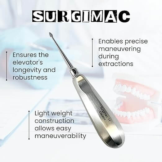 Dental Elevator #60, Spade Root Extracting Elevator with Concave Tip, Stainless Steel 12-1901s