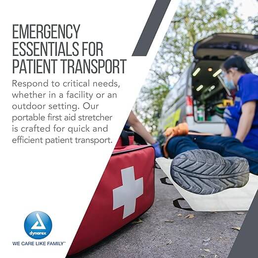 Dynarex DynaLift Portable Transport Unit - Waterproof & Durable Patient Transport Equipment with 14 Handles - Carries up to 1500 lbs - White, Case of 10 | SurgiMac Dental Supply