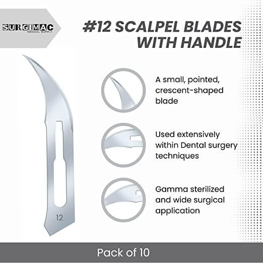 Surgical Scalpel Blade, Plastic Handle, ProCut, Sterile, Stainless Steel, Box of 10 10-4110-P