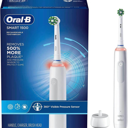 Oral-B Smart 1500 Electric Power Rechargeable Battery Toothbrush, White