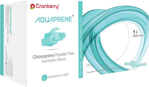 AquaPrene Chloroprene Exam Gloves XL Aqua Non-Sterile | SurgiMac Dental Supply