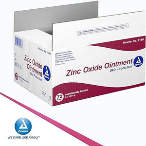 Dynarex Zinc Oxide Ointment, Protective Skin Barrier Ointment, Soothes, Prevents, and Relieves Diaper Rash, Chaffed Skin, and Irritation, White, 72 – 1 oz. Tubes of Ointment | SurgiMac Dental Supply