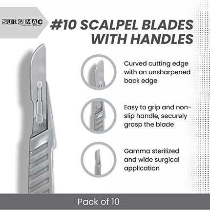 Scalpels Disposable Sterile Surgical Blade with plastic handle - MaxCut by SurgiMac | 10-4110 | | Disposable Medical Supplies, Handles with Blades, Knives and Scalpels, MaxCut, Surgical & Procedural, Surgical Blade, Surgical instruments | SurgiMac | Surgi