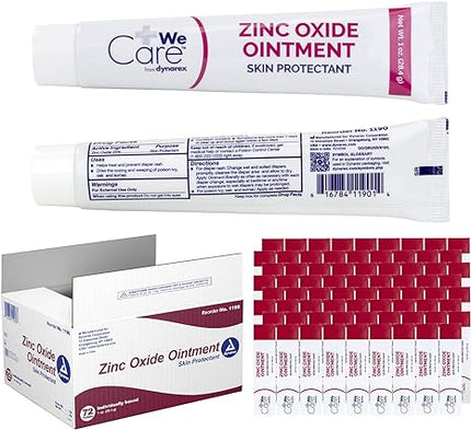 Dynarex Zinc Oxide Ointment, Protective Skin Barrier Ointment, Soothes, Prevents, and Relieves Diaper Rash, Chaffed Skin, and Irritation, White, 72 – 1 oz. Tubes of Ointment