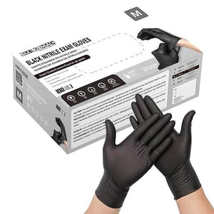 Nitrile Exam Gloves MacSoft by SurgiMac | Black | Chemo Tested | 100 Count 8117-M