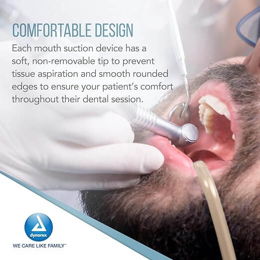 Saliva Ejector, Blue Tip/Clear Body (Pack of 1000) 2219-1