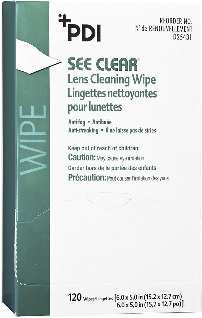 PDI | PDI See Clear Eye Glass Cleaning Wipe, 6" x 5" | D25431