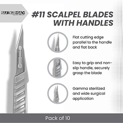 Scalpels Disposable Sterile Surgical Blade With Plastic Handle | SurgiMac | SurgiMac