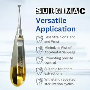 SurgiMac #45 Cryer Elevator, Right, Small, Gold Tips, Stainless Steel, Air Series, 1/pk | SurgiMac Dental Supply