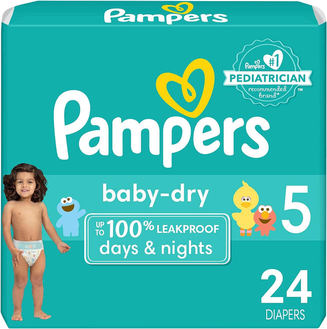 Pampers Baby Dry Diapers, Size 5, 24/pk, 4pk/cs