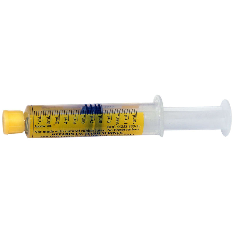 Heparin IV Flush Heparin Sodium, Porcine, Preservative Free 100 U / mL Solution 5 mL Fill in 12 mL Syringe | SurgiMac Dental Supply