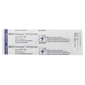 BD General Purpose 10 mL Luer-Lok Tip Syringe Sterile Disposable Flat Top Style Without Safety 309657-BX