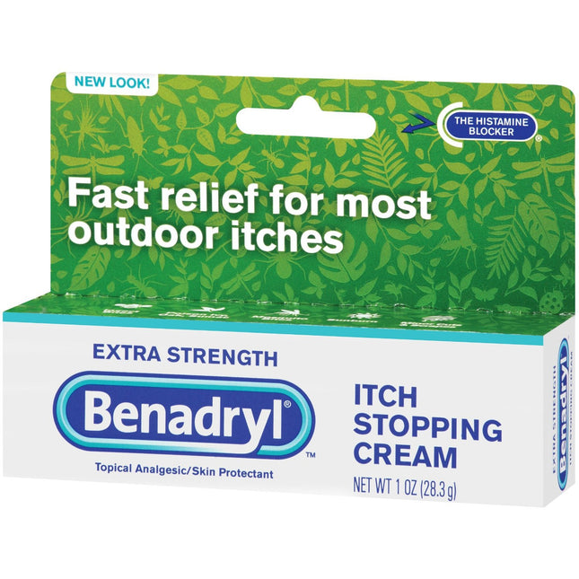 J & J Sales | Itch Relief Benadryl 2% - 0.1% Strength Cream 1 oz. Tube | 00501320101