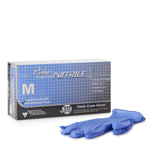 Pulse Exam Glove Pulse® Nitrile Medium NonSterile Nitrile Aqua Blue Chemo Tested | 177052 | Innovative Healthcare Corp | SurgiMac