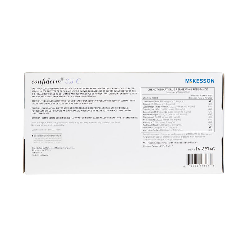 Exam Glove McKesson Confiderm 3.5C Small 200 per Box NonSterile Nitrile Standard Cuff Length Textured Fingertips Blue Chemo Tested