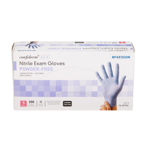 Exam Glove McKesson Confiderm 3.5C Small 200 per Box NonSterile Nitrile Standard Cuff Length Textured Fingertips Blue Chemo Tested