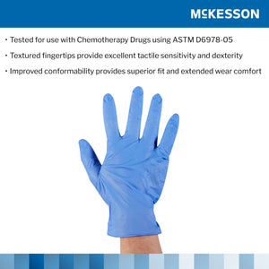 Exam Glove McKesson Confiderm 3.5C Small 200 per Box NonSterile Nitrile Standard Cuff Length Textured Fingertips Blue Chemo Tested
