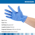 Exam Glove McKesson Confiderm 3.5C Small 200 per Box NonSterile Nitrile Standard Cuff Length Textured Fingertips Blue Chemo Tested