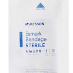 Esmark Compression Bandage McKesson 4 Inch X 3 Yard No Closure Blue Sterile High Compression | SurgiMac Dental Supply