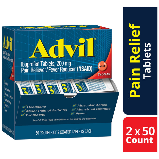 Pain Relief Advil® 200 mg Strength Ibuprofen Tablet 50 per Box