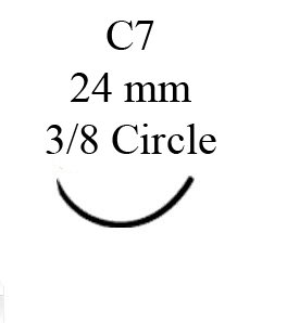 Absorbable Suture with Needle LOOK Plain Gut C7 3/8 Circle Reverse Cutting Needle Size 2 - 0 | 555B | Corza Medical | SurgiMac