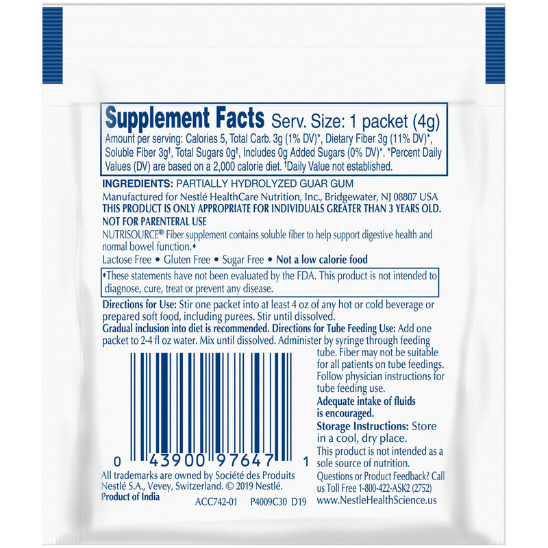 Oral Supplement Nutrisource Fiber Unflavored Powder 10043900976485-1