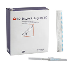 BD Insyte Autoguard BC 22G 1" Peripheral IV Catheter with Button Retracting Safety Needle 382523-Bx