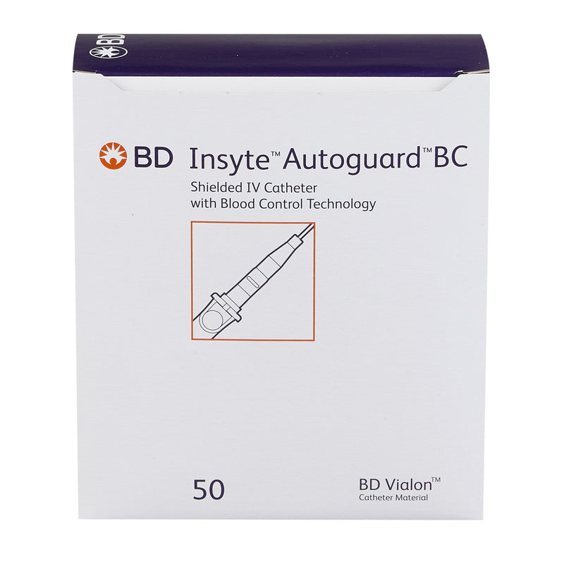 BD Peripheral IV Catheter Insyte Autoguard BC 20 Gauge 1 Inch Button Retracting Safety Needle 382533