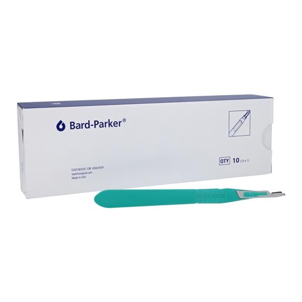 Bard Parker Disposable Sterile Scalpel with #15 Stainless Steel blade, Box of 10