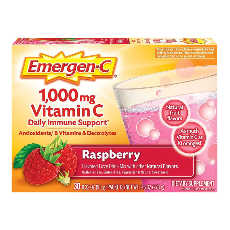 Oral Supplement Emergen-C Daily Immune Support Raspberry Flavor Powder 0.30 oz. Individual Packet | SurgiMac Dental Supply
