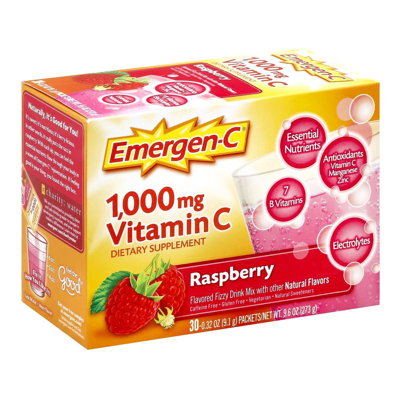 Oral Supplement Emergen-C Daily Immune Support Raspberry Flavor Powder 0.30 oz. Individual Packet | SurgiMac Dental Supply