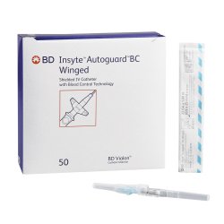 BD Insyte Autoguard BC 22G 1 Inch IV Catheter with Push Button Safety & Blood Control