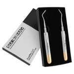 SurgiMac #79 & #80 Heidbrink Root Tip Picks, Set of Left and Right Extraction Elevators, Gold, Surgical Instruments, Stainless Steel, Pro Series, 2/Pk
