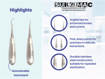 SurgiMac Heidbrink Root Tip Picks, Set of Left and Right, Extraction Elevators, Stainless Steel, Pro Series, 2/Pk | SurgiMac Dental Supply