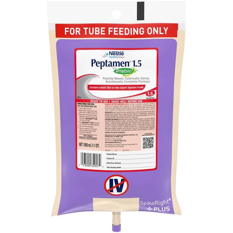 Tube Feeding Formula Peptamen 1.5 With Prebio 1 Vanilla Flavor Liquid 10043900349579