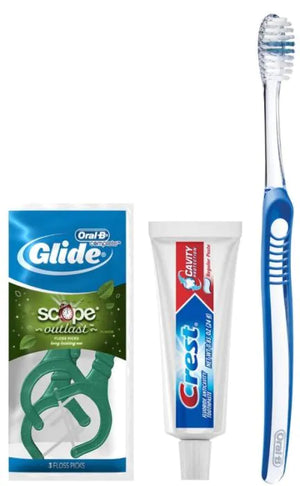 Crest Oral-B Basic Solutions Manual Bundle with Glide Floss Picks, 144/Case