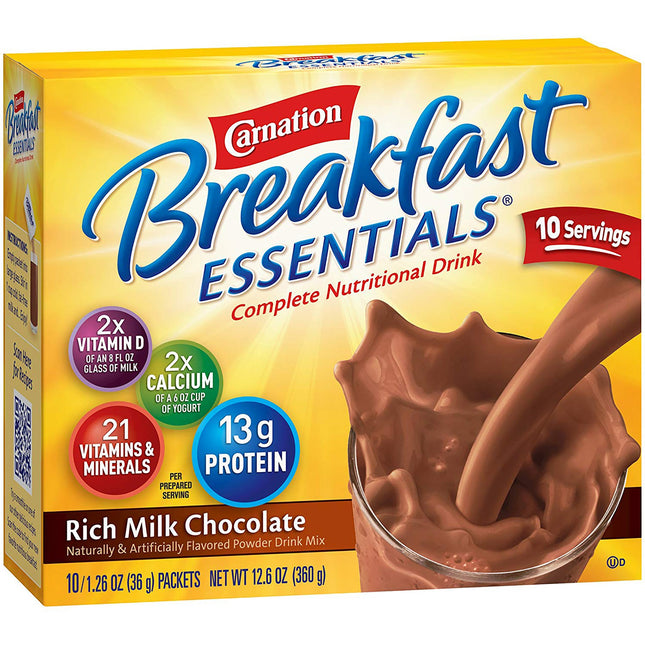 Nestle | Oral Supplement Carnation Breakfast Essentials Rich Milk Chocolate Flavor Powder | 12326257-1