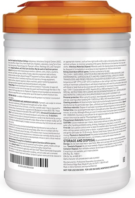 Sani-Cloth Bleach Surface Disinfectant Cleaner by PDI P84172-*1