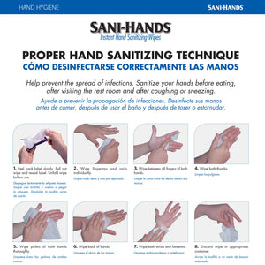 Hand Sanitizing Wipes Sani-Hands Ethyl Alcohol Wipe Soft Pack P71520-1