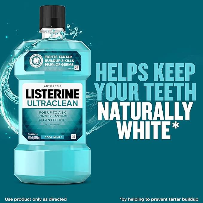 Listerine Ultraclean Cool Mint, 1 Liter, 6/cs | SurgiMac Dental Supply