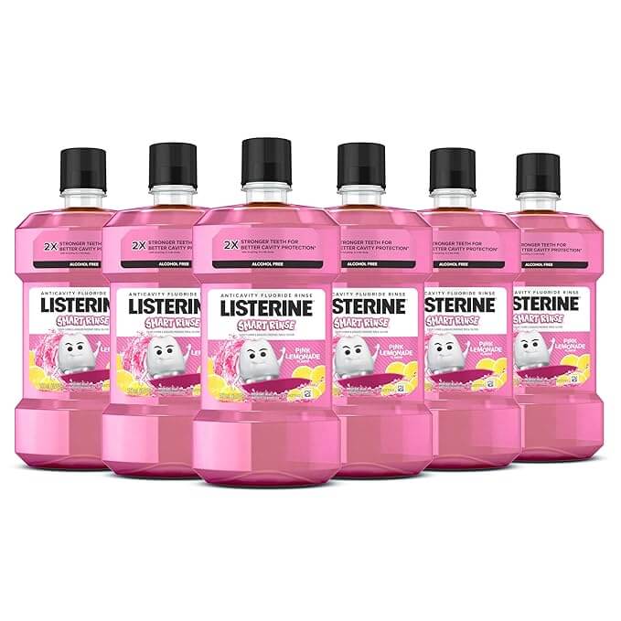 Listerine Oral Rinse, Pink Lemonade Flavor, 500mL, 6/cs | SurgiMac Dental Supply