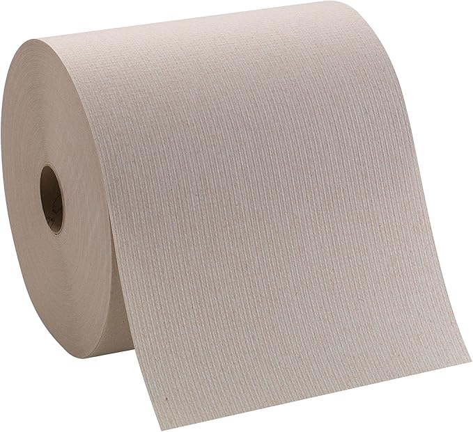 Pacific Blue Basic Recycled Hardwound Paper Towel Rolls by GP PRO (Georgia-Pacific), Brown, 26301, 800 Feet Per Roll, 6 Rolls Per Case | SurgiMac Dental Supply