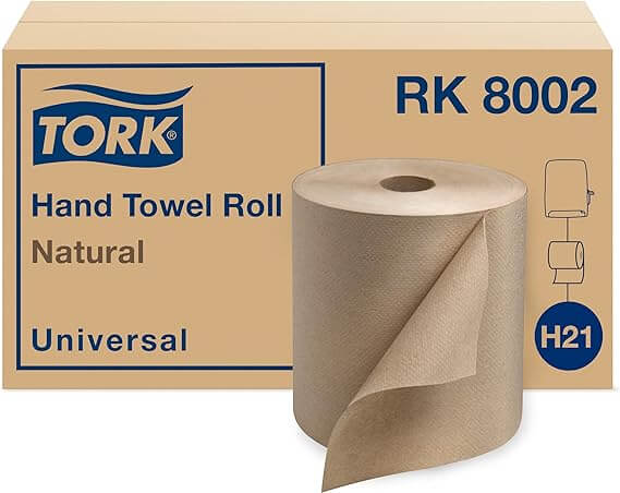 Tork Paper Hand Towel Roll Natural H21, Universal, 100% Recycled Fiber, 6 Rolls x 800 ft, | SurgiMac Dental Supply