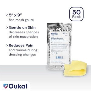 Dukal | Dukal Xeroform Petrolatum Gauze, Sterile, 5" W x 9" L (Box of 50) | 213