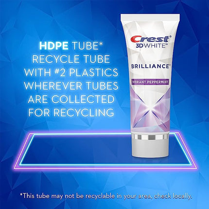 Crest 3D White Brilliance Advanced Stain Protection Premium Vibrant Peppermint Toothpaste