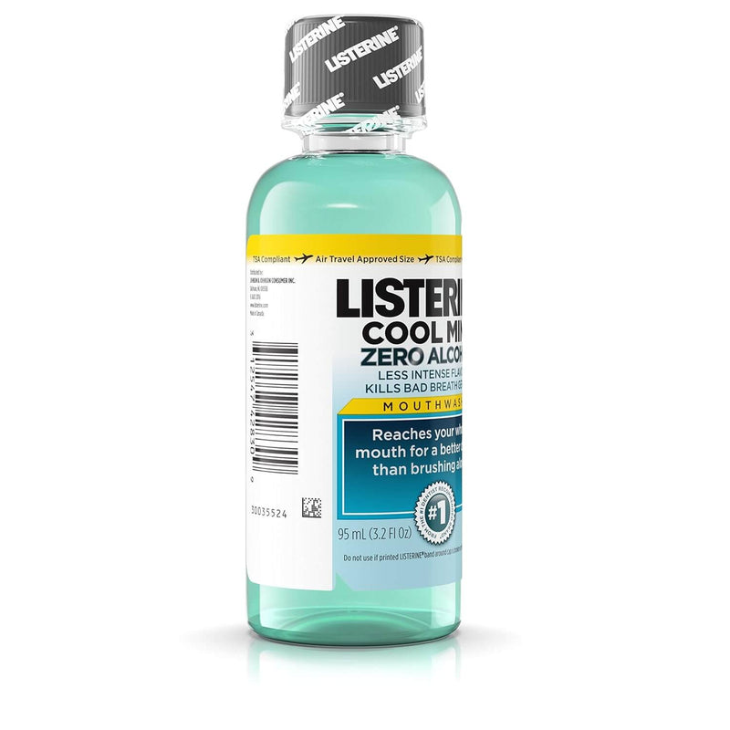 Listerine Antiseptic Zero Cavity Mouthwash, Clean Mint, 3.2 Ounce (Pack of 24) | SurgiMac Dental Supply
