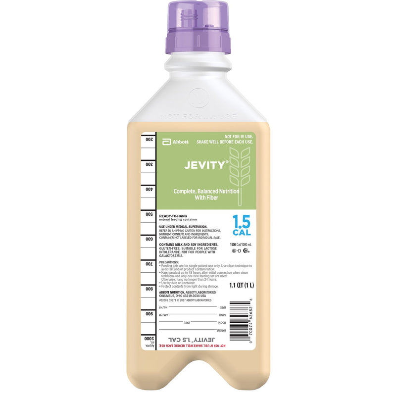 Tube Feeding Formula Jevity 1.5 Cal with Fiber Unflavored Liquid CS/8 62681