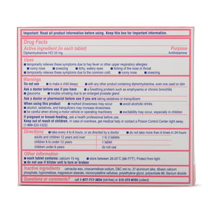 Allergy Relief Benadryl 25 mg Strength Tablet 24 per Box 50580022651