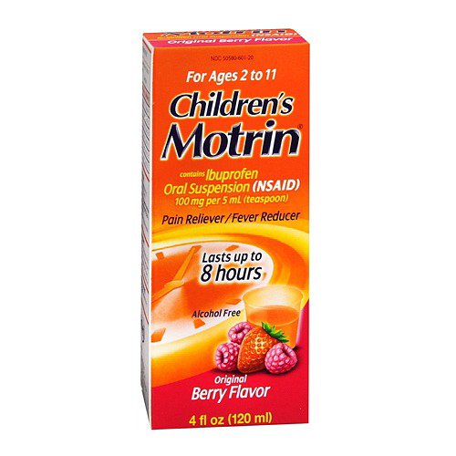 Children's Pain Relief Motrin 100 mg / 5 mL Strength Ibuprofen Oral Suspension 4 oz. 50580018450