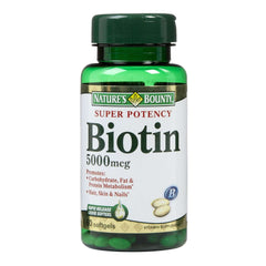 Biotin Supplement Nature's Bounty® Vitamin B7 5,000 mcg Strength Softgel 72 per Bottle | SurgiMac Dental Supply